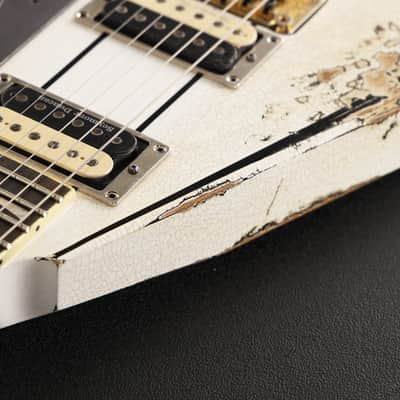 Jackson Custom Shop RR Rhoads Nitro Tour Relic White with Black Pinstripes image 8
