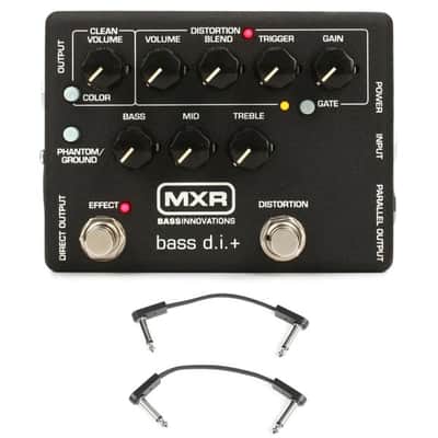 MXR M80 Bass D.I.+ Bass Distortion Pedal with 3 Patch Cables image 2