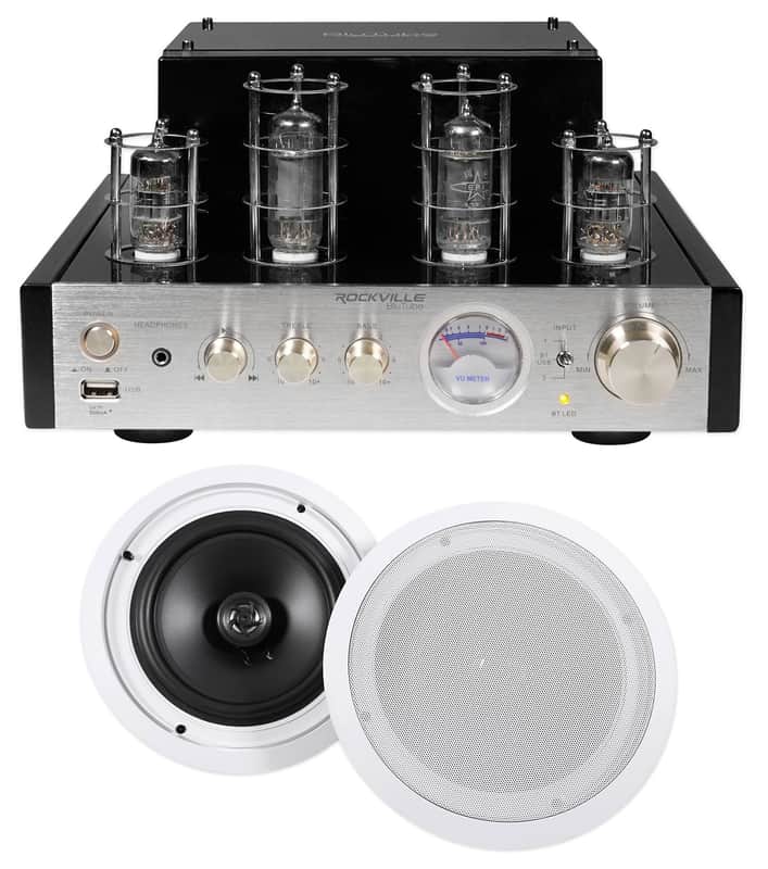 Rockville BluTube Tube Amplifier/Home Theater Receiver+(2) 8" Ceiling Speakers image 1