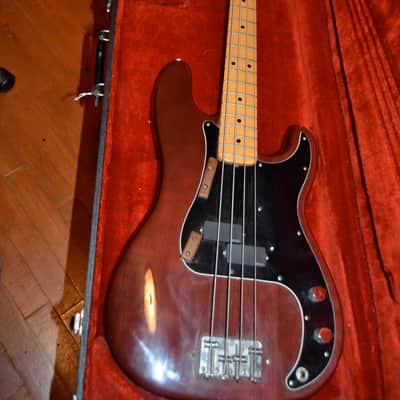 vintage 1970's fender precision bass guitar, has been modded. image 17
