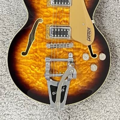 Gretsch G5655T-QM Electromatic Center Block Jr Quilted Maple w/Bigsby, Sweet Tea image 1