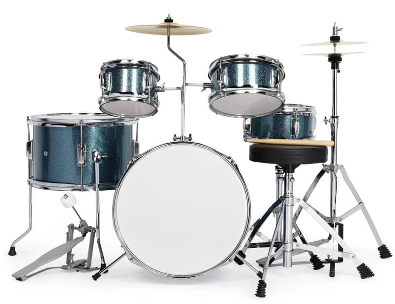 New Glarry 5 Pieces Full Size Junior Drum Set Cymbals Kit with Stool & Sticks Black 2026 image 1