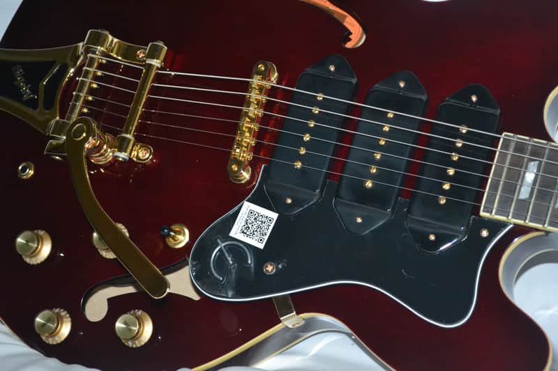 Epiphone P93 Riviera Custom, 3 P-90 Pickups, Wine Red Finish | Reverb