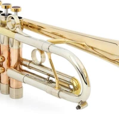 Adams Brass A4 Bb Trumpet - Raw Gold Brass image 2