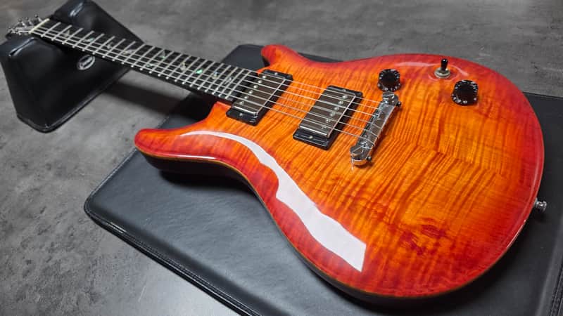 Joe White Guitarworks British Custom Shop UK Boutique Luthier AAA Flame 10 Top Sunburst Tomato Soup Masterbuilt Master Built Custom Abalone Leaf Inlay 22 PRS Tribute image 1