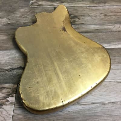 Made to Order - FRANCHIN Neptune guitar body Relic Aged METALLIC LEAF (Gold/Silver/Copper) Basswood Poplar Offset Jazzmaster Style Made in Italy image 3