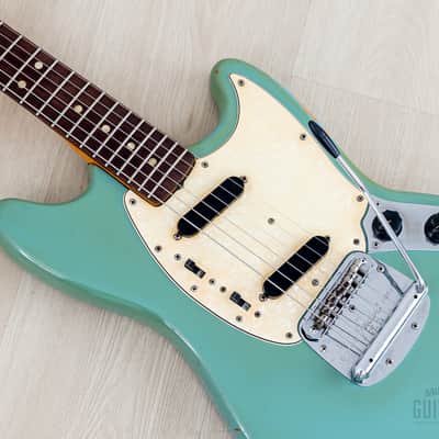 1968 Fender Mustang Vintage Offset Guitar Daphne Blue w/ Case image 7