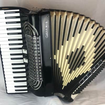7722 - Black Guerrini Mod.1841 Piano Accordion LM 41 120 image 1