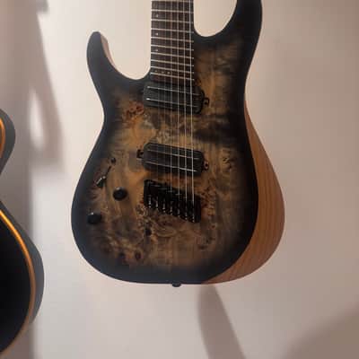 Schecter Reaper-7 Multiscale Left-Handed 2019 - Present - Satin Charcoal Burst image 1
