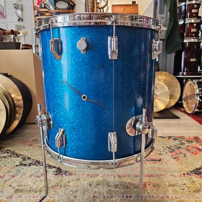 Rogers 20-16-13" Holiday Drum Kit in Blue Sparkle image 16