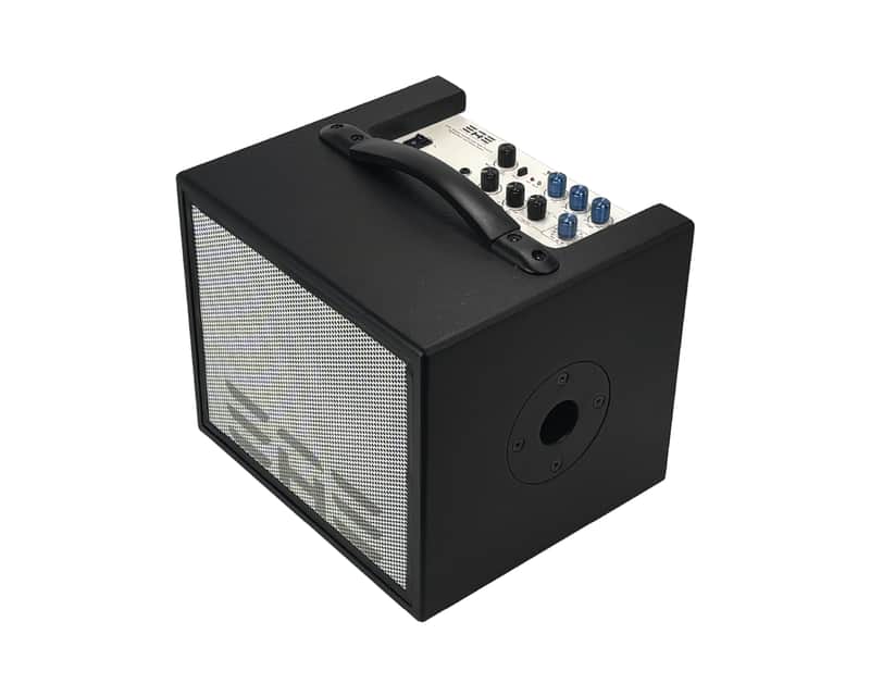 Elite Acoustics EAE A1-8 Compact Rechargeable 80W Acoustic Amplifier with 3 Chan/LFP Battery Painted Black image 1