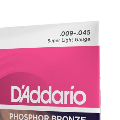 D'Addario EJ23 9-45 Super Light, Phosphor Bronze Acoustic Guitar Strings image 4