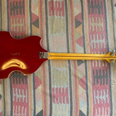 Kent 834 1960's Cherry Red Semi Hollowbody Guitar with white trim image 14