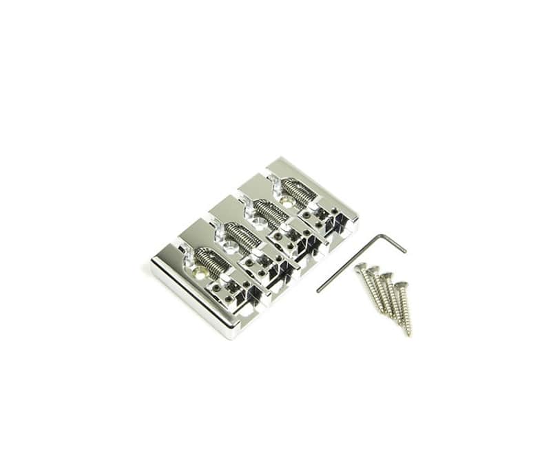 5A400AC-750 Hipshot Chrome Aluminum 4-string A Series Bass Bridge .750" 19mm SS image 1