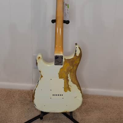 2018 Fender Custom Shop 1963 Stratocaster - Heavy Relic Olympic White over Sunburst image 16