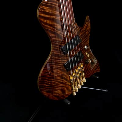 Bezard Guitars Famine 5 String Fretless, Custom Shop, Single Cut Boutique Bass image 5