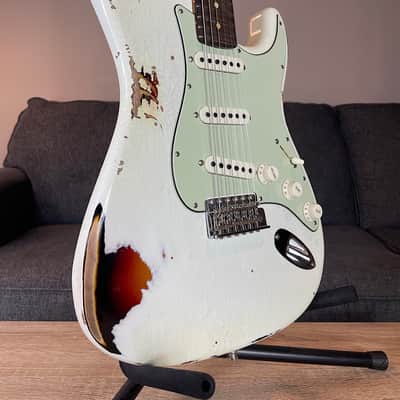 2020 Fender Custom Shop GT11 Relic Stratocaster ~ Olympic White & 3 Color Sunburst image 11