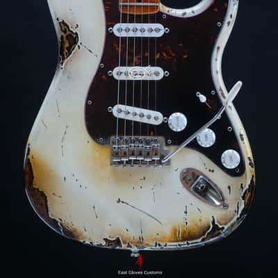 Fender Stratocaster Snowberry White Heavy Aged Relic by East Gloves Customs image 2