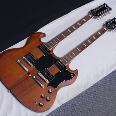 DEAN Gran Sport Double Neck electric GUITAR new w/ CASE - Worn Brown image 3