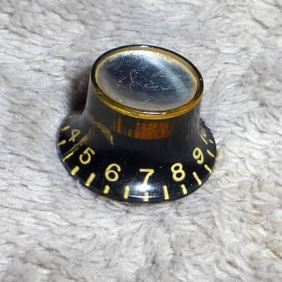 Gibson Vintage 1962 Silver Top Reflector Knob 1962 thru mid '70s Edge Blem Good image 4