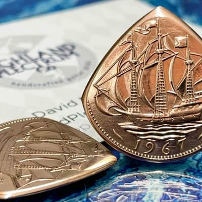 **Special Offer 20% Discount** Two (2) Queen Elizabeth 1967 Half Penny Coin Guitar Picks. image 2