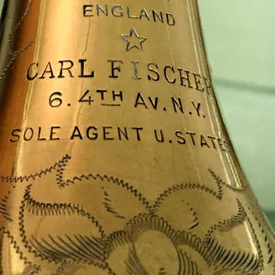 EXCELLENT SPECIAL ORDER LP CORNET F. BESSON BREVETE NEW CREATION 1923 GOLD PLATED LOVELY ENG. TO THE TOP / GREAT COMPRESSION image 3