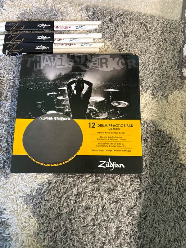 Zildjian Travis Barker Signature 12”pad and Signature Sticks image 1