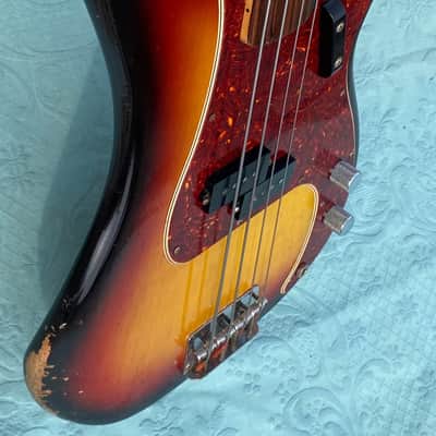 Fender Precision Bass Fretless 1972 - Sunburst - Rosewood Fingerboard image 4