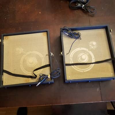 Oki 555 2-speed R2R 1/4" tape recorder stereo detachable AlNiCo speakers Japan 1960s - Black and Gold image 8