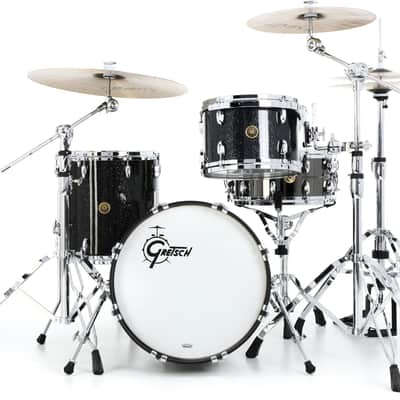 Gretsch Drums USA Custom 3-piece Shell Pack - Black Glass (Nitron) image 1