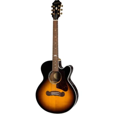 Epiphone EJ-200SCE Coupe Acoustic Guitar - Vintage Sunburst image 2