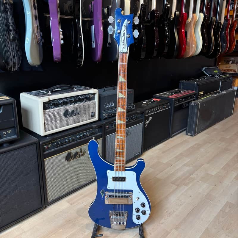 Rickenbacker 4001 Bass w/ Aftermarket HD Case (AzureGlo Blue - 1977) - USED image 1