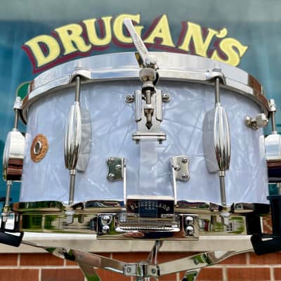 Slingerland Gene Krupa Limited Edition Radio King 6.5x14 Solid Maple Snare Drum White Marine Pearl image 2