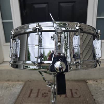 Slingerland Leedy Super Sound King brass snare drum 1960s - Chrome image 3