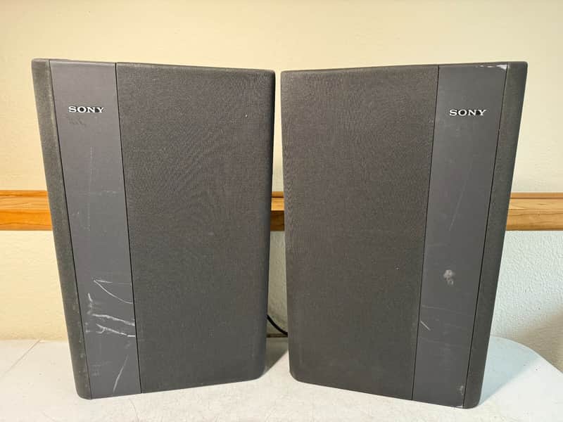 Sony Bookshelf Speakers HiFi Stereo Front Left Right Wall Mount Shallow Depth