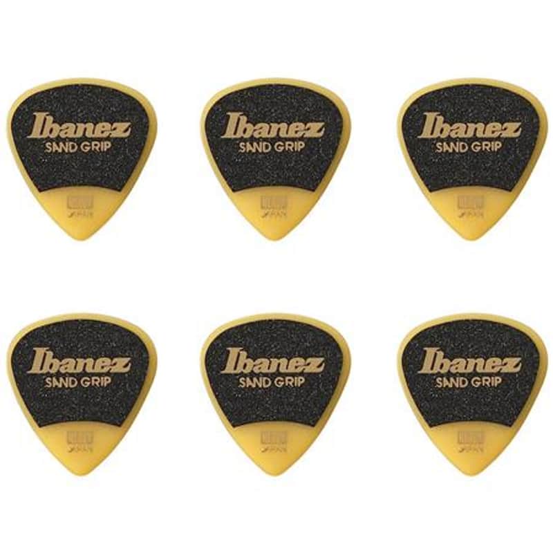 Ibanez Grip Wizard Series Sand Grip Guitar Picks - 6 pk - Yellow - Medium (0.8mm) image 1