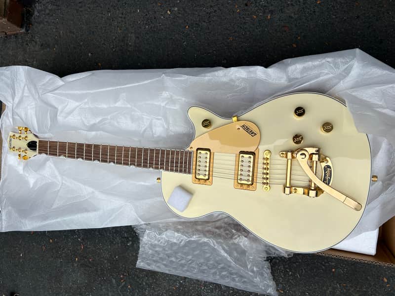 Gretsch Limited Edition G5237TG Electromatic Jet FT Bigsby Electric Guitar 2024 Model - Champaign White Metallic image 1