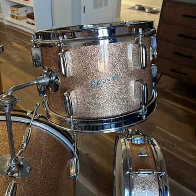 Rogers Covington-era Early 60s Drum Kit/Set - Champagne Sparkle, B&B lugs/Jasper Shells image 4