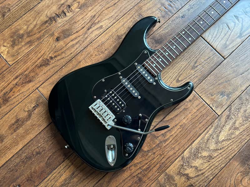 1980s Fender STM-60 Stratocaster Black HSS 'E' Serial Shreddy Electric Guitar MIJ Japan Fujigen Factory image 1