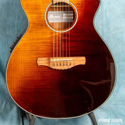 USED Ibanez AEWC32FM Amber Sunset Fade 2022 Acoustic-Electric Guitar w/Gig Bag image 2