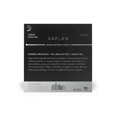 D'Addario Kaplan Vivo Violin String Set, 4/4 Scale, Medium Tension - KV310 4/4M image 4