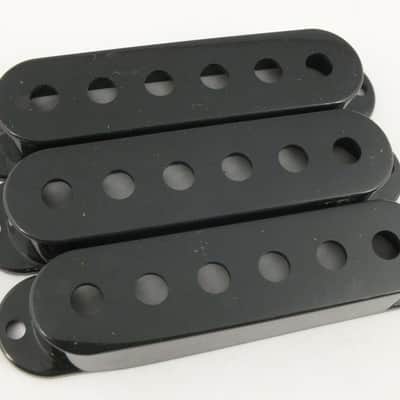 Set of 3 Black Pickup Covers for Stratocaster guitar 50mm pole spacing