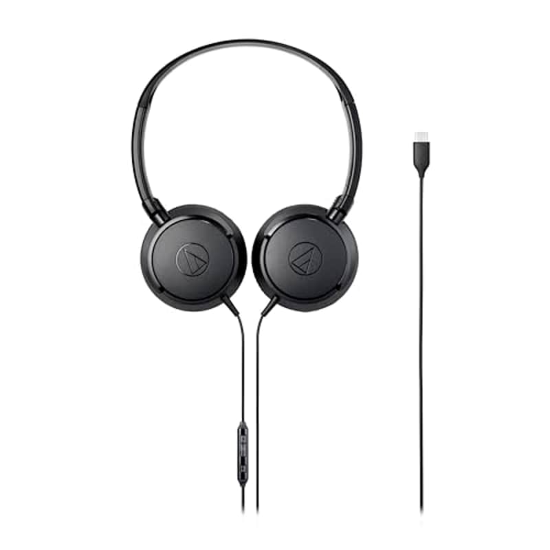 Audio-Technica ATH-S120C-BK USB-C Headphones, Black image 1