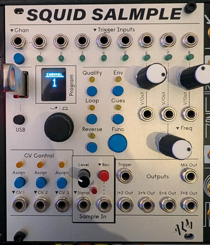 ALM/Busy Circuits ALM022 Squid Salmple 8-Channel Sampler Eurorack Synth Module 2021 - Present - Silver image 1