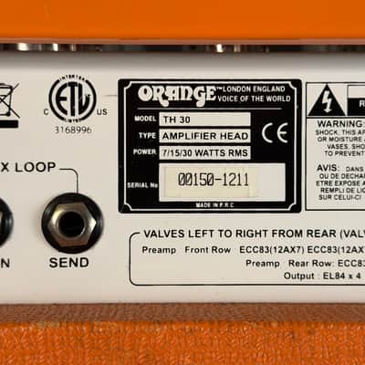 Orange TH30H 2-Channel 30-Watt Guitar Amp Head - Orange image 5
