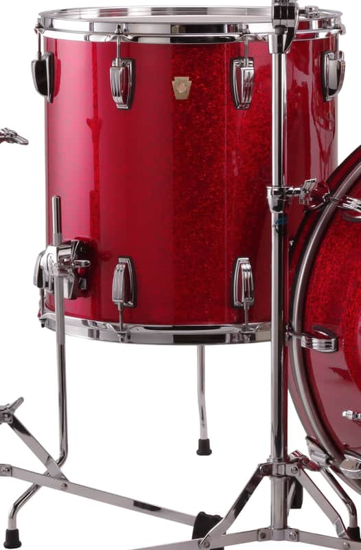 Ludwig *Pre-Order* Classic Maple 14x14" Red Sparkle Floor Tom Drum w/Legs | Made in the USA | Special Order | Authorized Dealer image 1