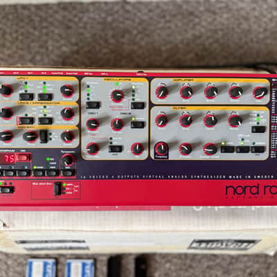 Nord Rack 2 16-Voice Rackmount Virtual Analog Synthesizer 1997 - 2003 - Red image 3