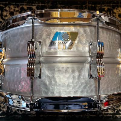 Ludwig LM405K Acrolite Hammered 6.5x14" 10-Lug Aluminum Snare Drum - Hammered Aluminum image 1