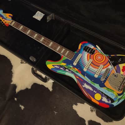 FENDER Squier Classic Vibe 1960's RI BASS VI PSYCHEDELIC CREAM/Jack Bruce ~THE FOOL~CUSTOM PSYCHEDELIC PAINT JOB & Case image 1
