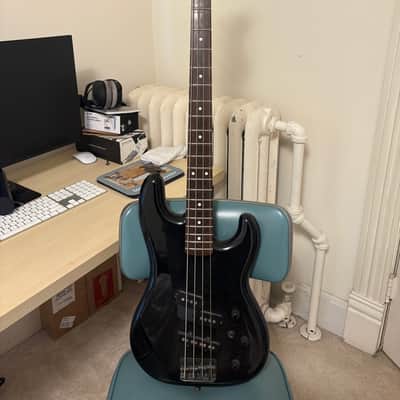 1985 Fender Japan Jazz Bass Special (Boxer Series) - E-Series MIJ - Black w/ Slanted Pickups image 1